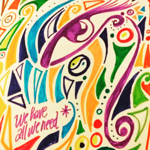 ilustraciones infinitas lutxana ojo colores fluor geometrico