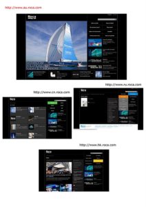 web roca españa, web internacional, web roca china, japón, etc.