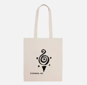 TOTEBAG BLANCA ALGODON TELA ESPIRAL LUTXANA Bolsa de tela