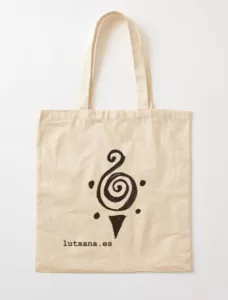 TOTEBAG BLANCA ALGODON TELA ESPIRAL LUTXANA Bolsa de tela