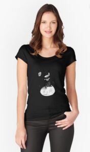 Camiseta black cat negra algodón