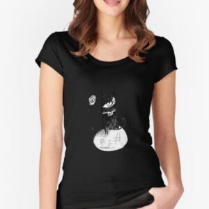 Camiseta black cat negra algodón