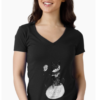 Camiseta black cat lutxana art* CUELLO V