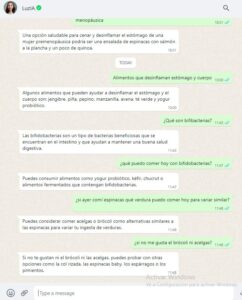soy luzia Ia chat para whatsapp gratis consultas dieta alimentación