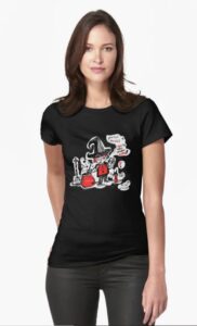 Camiseta bruixa*witch*bruja lutxana negra cuello redondo mujer