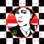 LUTXANA-ART-LOGO-GO-LESBIANS-GO-ECO-FEMINIST-LOVE-AND-PEACE - circulo rojo