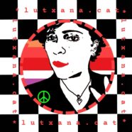 LUTXANA-ART-LOGO-GO-LESBIANS-GO-ECO-FEMINIST-LOVE-AND-PEACE - circulo rojo