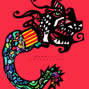 drac art lutxana disseny logo original colors mosaic modernista forja ferro negra catalana orgull diada 2025