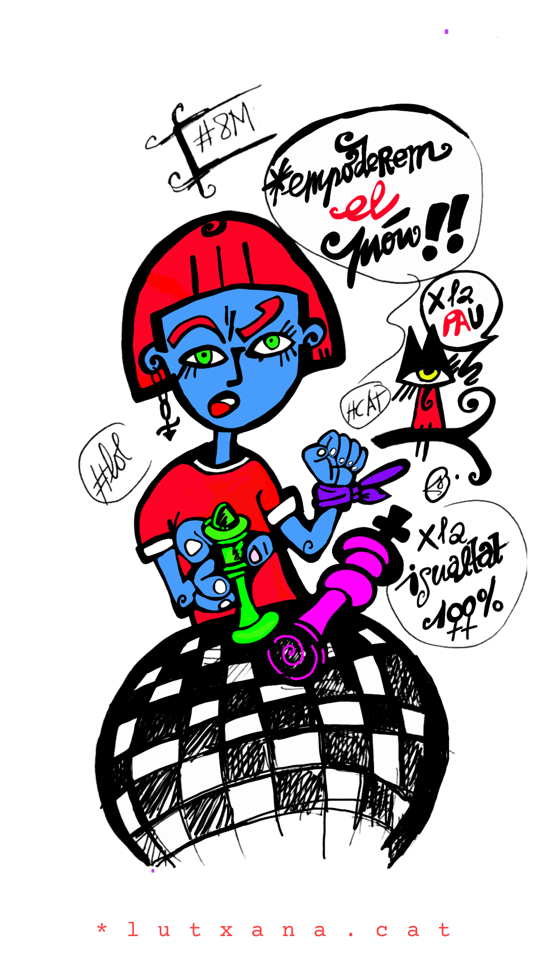 Camiseta pitufina barrufeta punk ecofeminista 8m