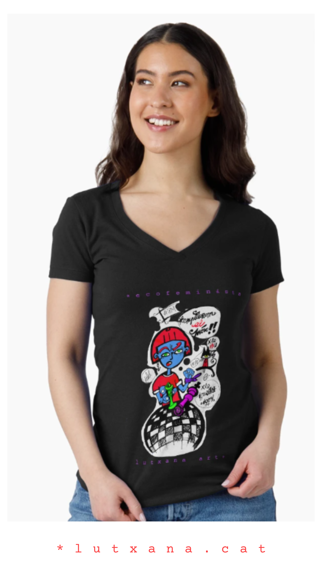 Camiseta pitufina barrufeta punk ecofeminista 8m